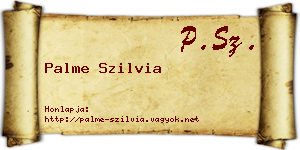 Palme Szilvia névjegykártya