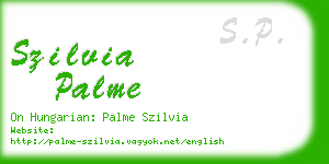 szilvia palme business card